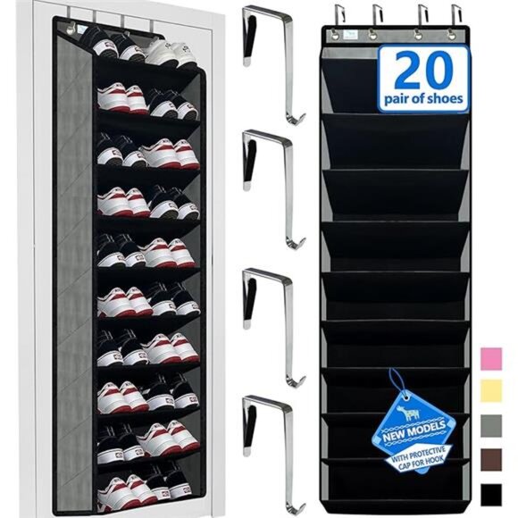 Over Door Shoe Organizer 10 Tier Large Capacity Closet Rack Storage 20 30 Pairs - Picture 7 of 7